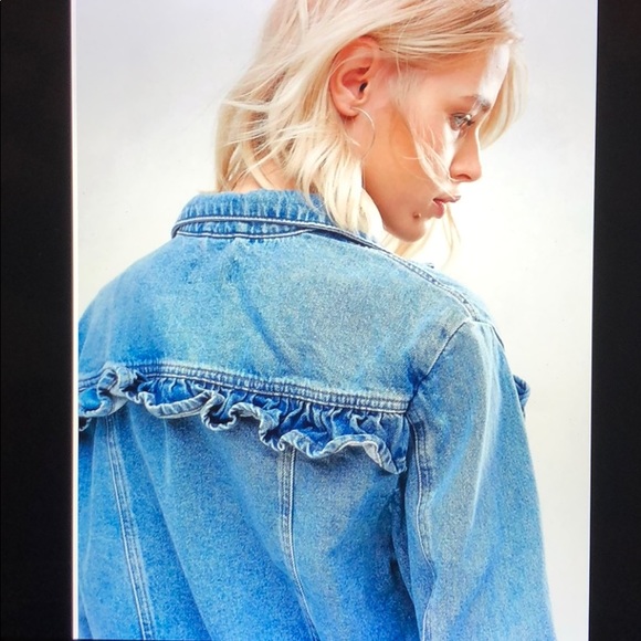 NWT New Look Frill Detail Denim Jacket - Picture 3 of 8
